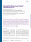 Research paper thumbnail of Cancer, Warts or Asymptomatic Infections: Clinical Presentation Matches Codon Usage Preferences in Human Papillomaviruses.