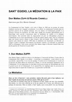 Research paper thumbnail of "Sant'Egidio, la médiation & la paix. Interview de Don Matteo Zuppi & Ricardo Cannelli", LFM. Sciences Sociales et Missions, No.13 (2003)