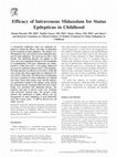 Research paper thumbnail of Efficacy of Intravenous Midazolam for Status Epilepticus in Childhood