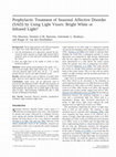 Prophylactic treatment of seasonal affective disorder (SAD) by using light visors: bright white or infrared light? Cover Page