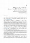 Research paper thumbnail of Safety, security and quality: Lessons from GMO’s risk assessment