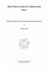 Clifford invariants of line bundle-valued quadratic forms Cover Page