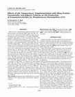 Research paper thumbnail of Effects of pH, temperature, supplementation with whey protein concentrate, and adjunct cultures on the production of exopolysaccharides by Streptococcus thermophilus 1275