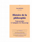 Histoire de la philosophie Tome premier L'Antiquité et le Moyen âge Cover Page