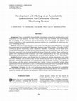 Research paper thumbnail of Development and piloting of an acceptability questionnaire for continuous glucose monitoring devices