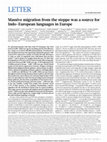 Research paper thumbnail of Massive migration from the steppe was a source for Indo-European languages in Europe