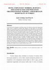 HOTEL EMPLOYEES’ MOBBING, BURNOUT, JOB SATISFACTION AND PERCEIVED ORGANIZATIONAL SUPPORT: A RESEARCH ON HOSPITALITY IN TURKEY-- Cover Page