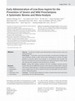 Early Administration of Low-Dose Aspirin for the Prevention of Severe and Mild Preeclampsia: A Systematic Review and Meta-Analysis Cover Page