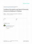 Loudness perception and speech intensity control in Parkinson's disease Cover Page