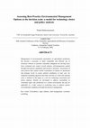 Research paper thumbnail of Assessing Best-Practice Environmental Management Options at the decision scale: a model for technology choice and policy analysis