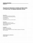 Screening for Depression in Adults and Older Adults in Primary Care: An Updated Systematic Review Investigators Cover Page