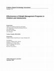 Research paper thumbnail of Effectiveness of weight management programs in children and adolescents