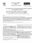 The frequency of chromosomal abnormalities in patients with reproductive failure Cover Page