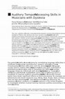 Auditory Temporal Processing Skills in Musicians with Dyslexia Cover Page