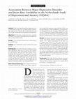 The Association Between Major Depressive Disorder in Childhood and Risk Factors for Cardiovascular Disease in Adolescence Cover Page