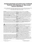 Antiphospholipid and antinuclear antibodies in patients with epilepsy or new-onset seizure disorders Cover Page