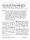 Simulation in Graduate Medical Education 2008: A Review for Emergency Medicine Cover Page