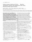 Stable Isotope Labeling of Entire Bacillus atrophaeus Spores and Vegetative Cells Using Bioaerosol Mass Spectrometry Cover Page