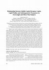 Research paper thumbnail of Relationship between soluble leptin receptor, leptin, lipid profiles and anthropometric parameters in overweight and obese Thai subjects