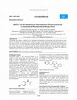 Research paper thumbnail of HPTLC for the Simultaneous Determination of Paracetamol and Lornoxicam in Pharmaceutical Dosage Form