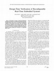 Research paper thumbnail of Design-Time Verification of Reconfigurable Real-time Embedded Systems