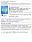 Research paper thumbnail of Development of a setup to enable stable and accurate flow conditions for membrane biofouling studies