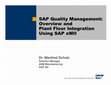 SAP Quality Management: Overview and Plant Floor Integration Using SAP xMII Cover Page