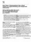 Research paper thumbnail of HLA class I polymorphism has a dual impact on ligand binding and chaperone interaction