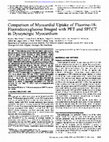 Research paper thumbnail of Comparison of myocardial uptake of fluorine-18-fluorodeoxyglucose imaged with PET and SPECT in dyssynergic myocardium