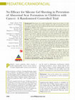 Research paper thumbnail of No efficacy for silicone gel sheeting in prevention of abnormal scar formation in children with cancer: a randomized controlled trial