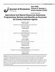 Agricultural and Natural Resources Awareness Programming: Barriers and Benefits as Perceived by County Extension Agents Cover Page