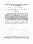 Research paper thumbnail of Why the State Cannot “Abolish Marriage” A Partial Defense of Legal Marriage Based on the Structure of Intimate Duties