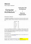 PREFACE What is Computer Architecture Cover Page