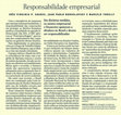 Research paper thumbnail of Responsabilidade Empresarial - com Inês Virginia Prado Soares e Juan Pablo Bohoslavsky (São Paulo, Folha de S. Paulo, 06 de março de 2016)