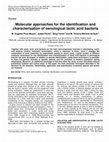 Molecular approaches for the identification and characterisation of oenological lactic acid bacteria Cover Page