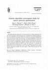 Research paper thumbnail of Genetic algorithm convergence study for sensor network optimization