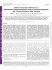 Ambient Temperature Effects on 3,4-Methylenedioxymethamphetamine-Induced Thermodysregulation and Pharmacokinetics in Male Monkeys Cover Page