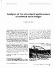 Research paper thumbnail of Analysis of the structural performance of network arch bridges