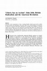  “'Liberty has an Asylum': John Jebb, British Radicalism and the American Revolution”, History: The Journal of the Historical Association, 87 (2002), pp. 204-226. Cover Page