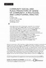 Community social and place predictors of sense of community: A multilevel and longitudinal analysis Cover Page