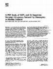 Research paper thumbnail of A PET study of 5-HT2 and D2 dopamine receptor occupancy induced by olanzapine in healthy subjects