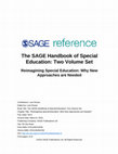 The SAGE Handbook of Special Education: Two Volume Set Reimagining Special Education: Why New Approaches are Needed Cover Page