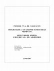 Informe Final De Evaluación Programa Plan Cuadrante De Seguridad Preventiva Ministerio De Defensa Subsecretaría De … Cover Page