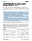 Research paper thumbnail of Ecological Specialization to Fluctuating Resources Prevents Long-Distance Migratory Raptors from Becoming Sedentary on Islands