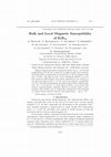 Research paper thumbnail of Bulk and local magnetic susceptibility of ErB12