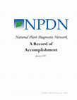 National Plant Diagnostic Network: A Record of Accomplishment Cover Page