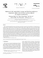 Induction in the antioxidative systems and lipid peroxidation in Cover Page