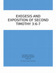 Exegesis and Exposition of Second Timothy 3.6-7.doc Cover Page