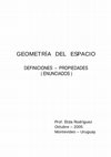 Research paper thumbnail of GEOMETRÍA DEL ESPACIO DEFINICIONES – PROPIEDADES ( ENUNCIADOS