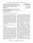 Research paper thumbnail of Leader Motivating Language Affecting Faculty Members' Work Performance from a Private Academic Institution in the Philippines